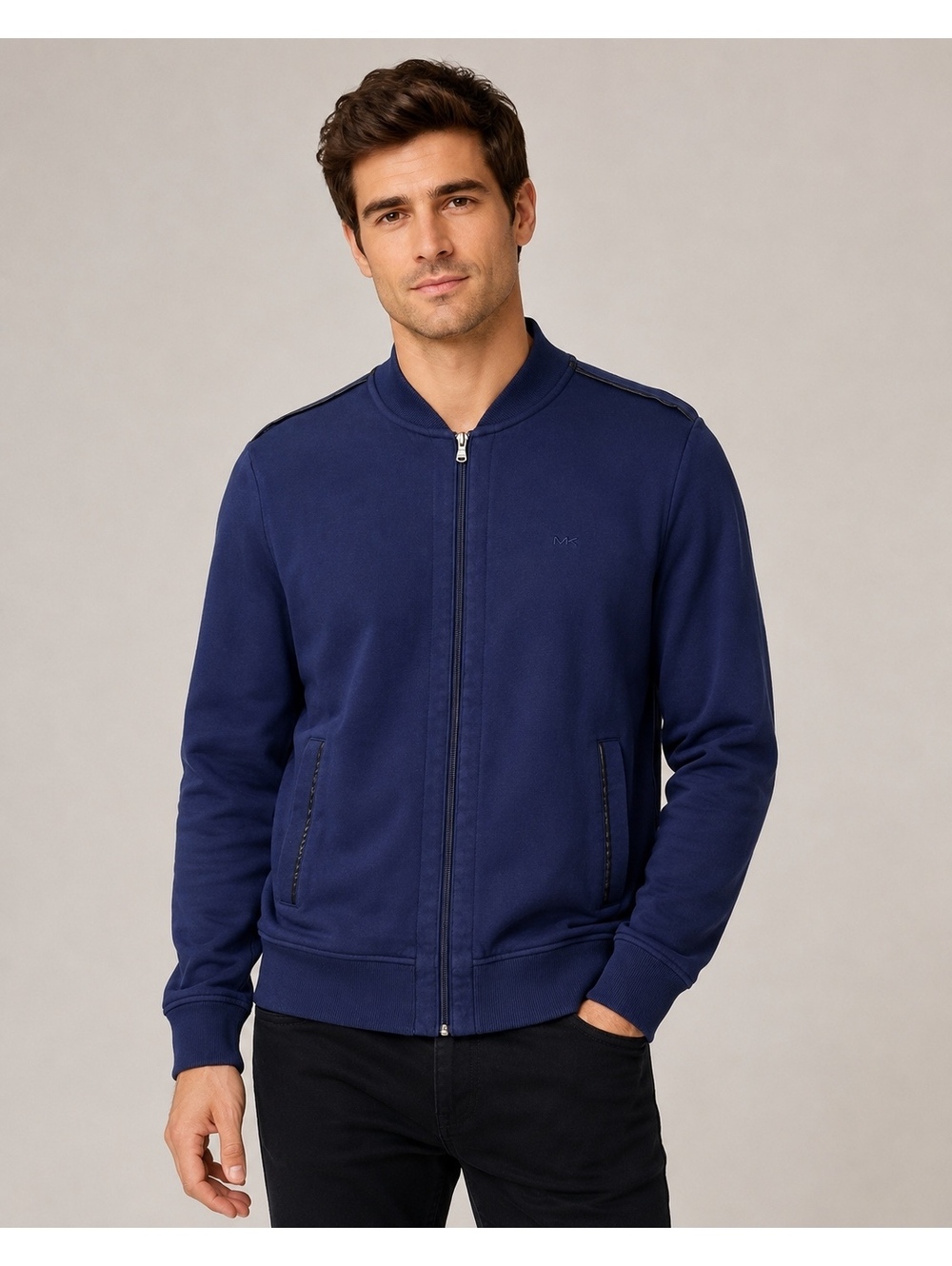 Michael Kors Men’s Medium Navy Blue Full Zip Bomber Jacket